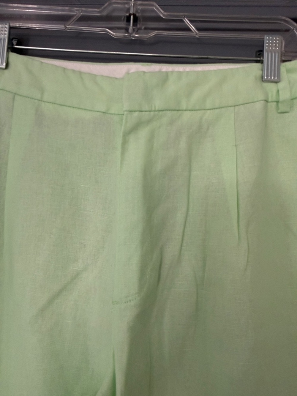 J Crew Light Green Linen Trousers. - Picture 2 of 4